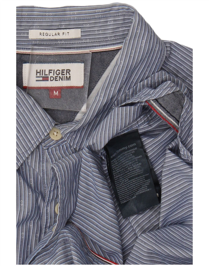 Cămașă pentru bărbați Tommy Hilfiger, cu culoare normală, din bumbac cu dungi albastre medii