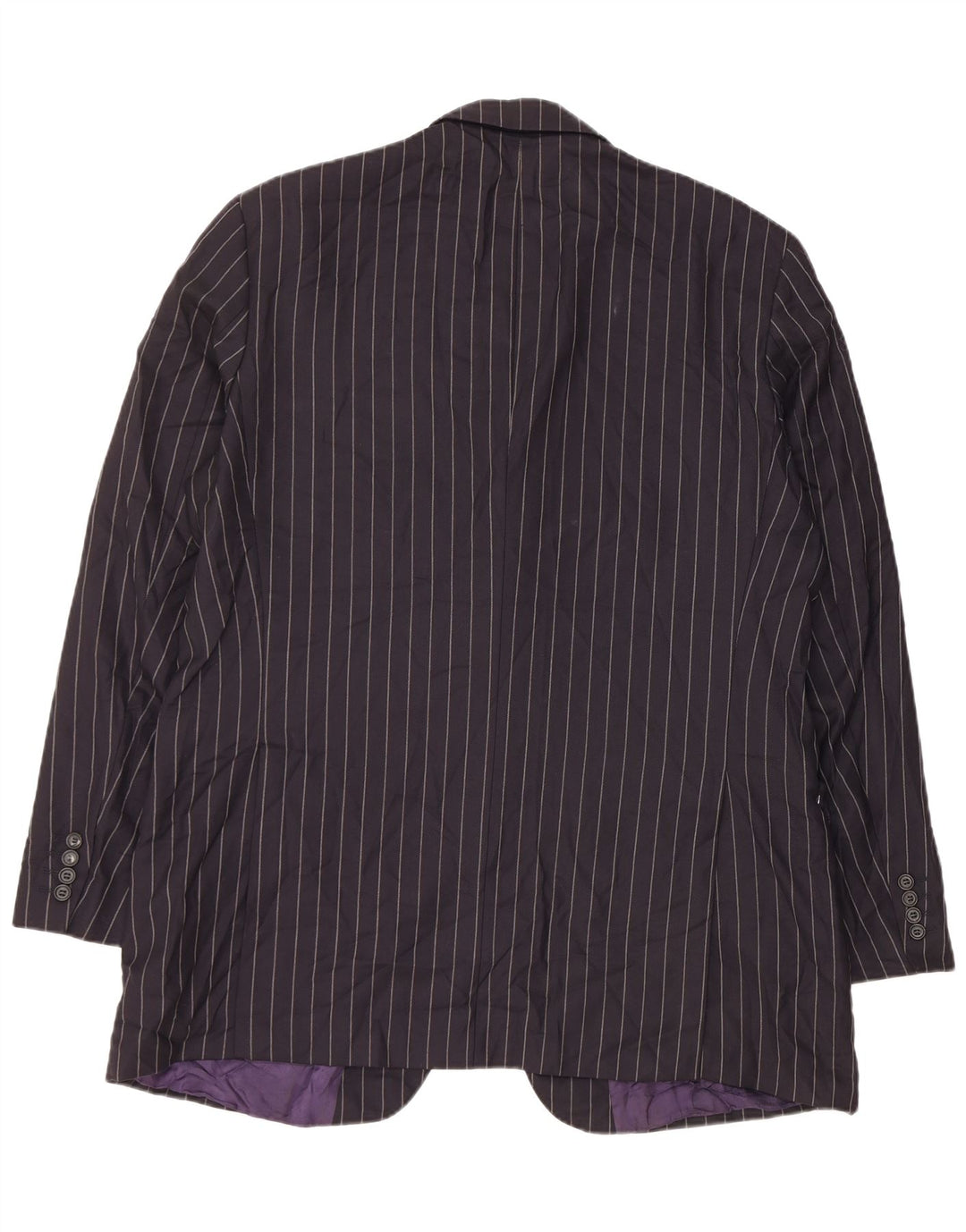Jachetă pentru bărbați Marks & Spencer, cu 3 nasturi, Marea Britanie 44 2XL, bleumarin, cu dungi