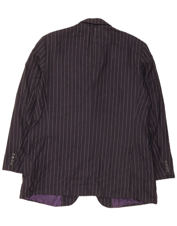 Jachetă pentru bărbați Marks & Spencer, cu 3 nasturi, Marea Britanie 44 2XL, bleumarin, cu dungi
