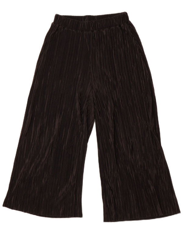 Pantaloni capri cu picioare largi ZARA pentru femei XS W24 L23 poliester negru