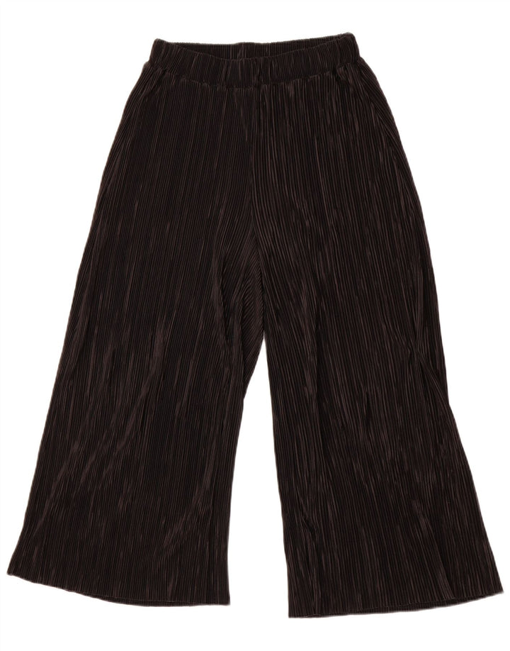 Pantaloni capri cu picioare largi ZARA pentru femei XS W24 L23 poliester negru