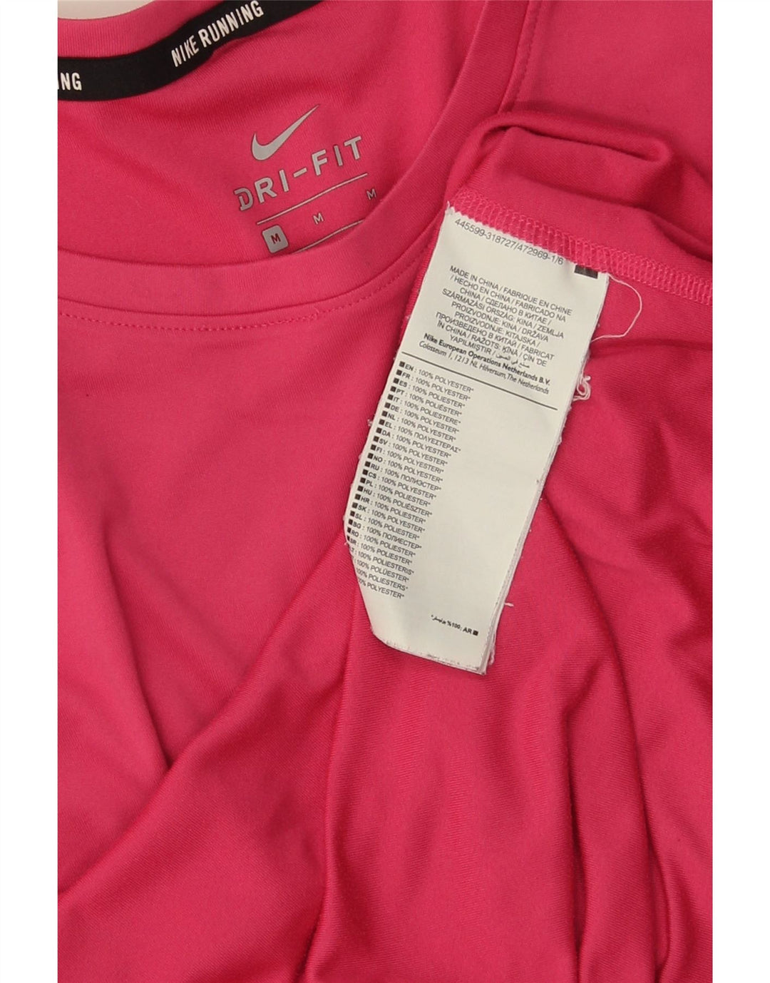 Tricou pentru alergare Nike Dri Fit pentru femei Top UK 14 Poliester roz mediu