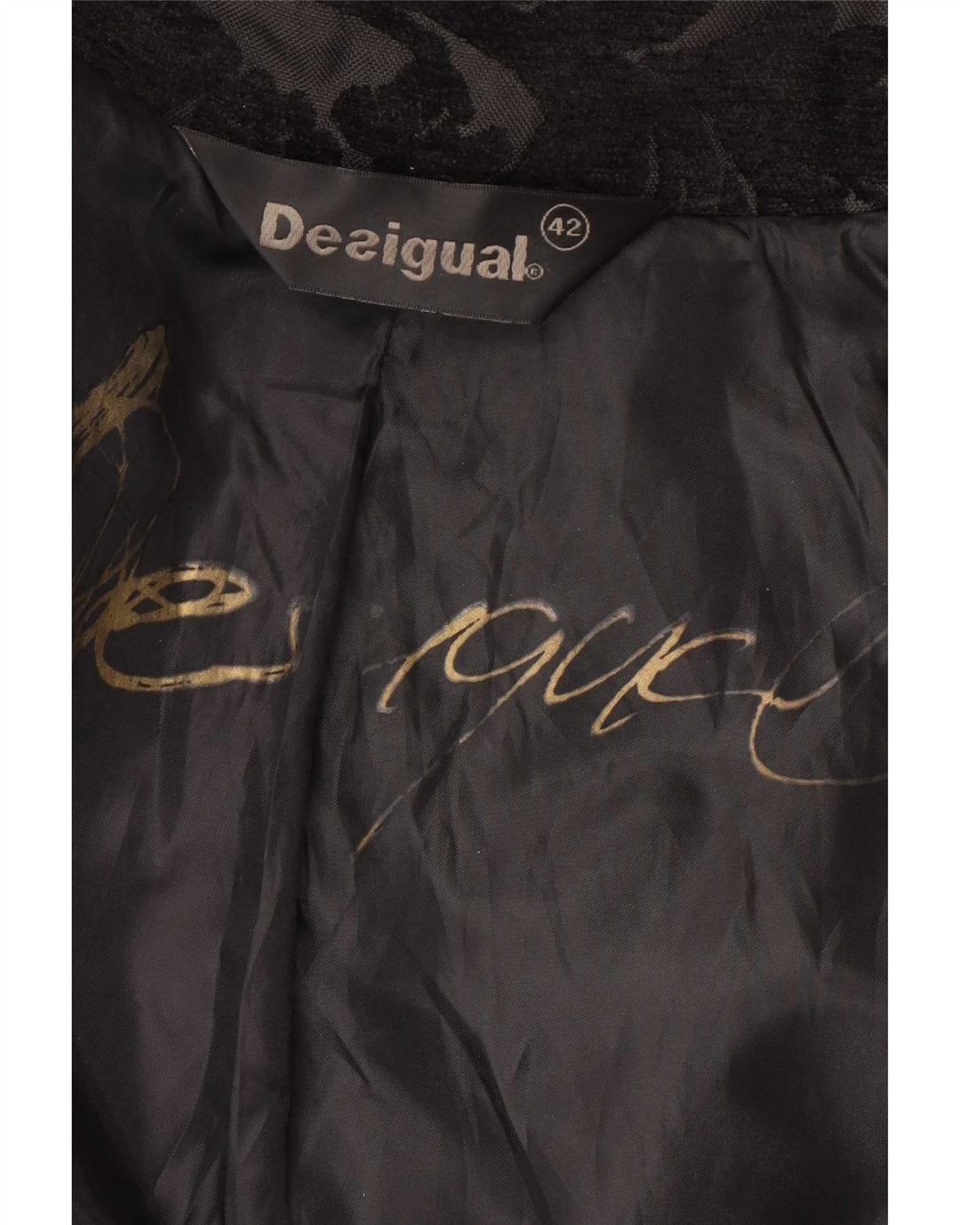 Pardesiu Desigual Femei Regular Fit EU 42 Mare Negru Floral Modern