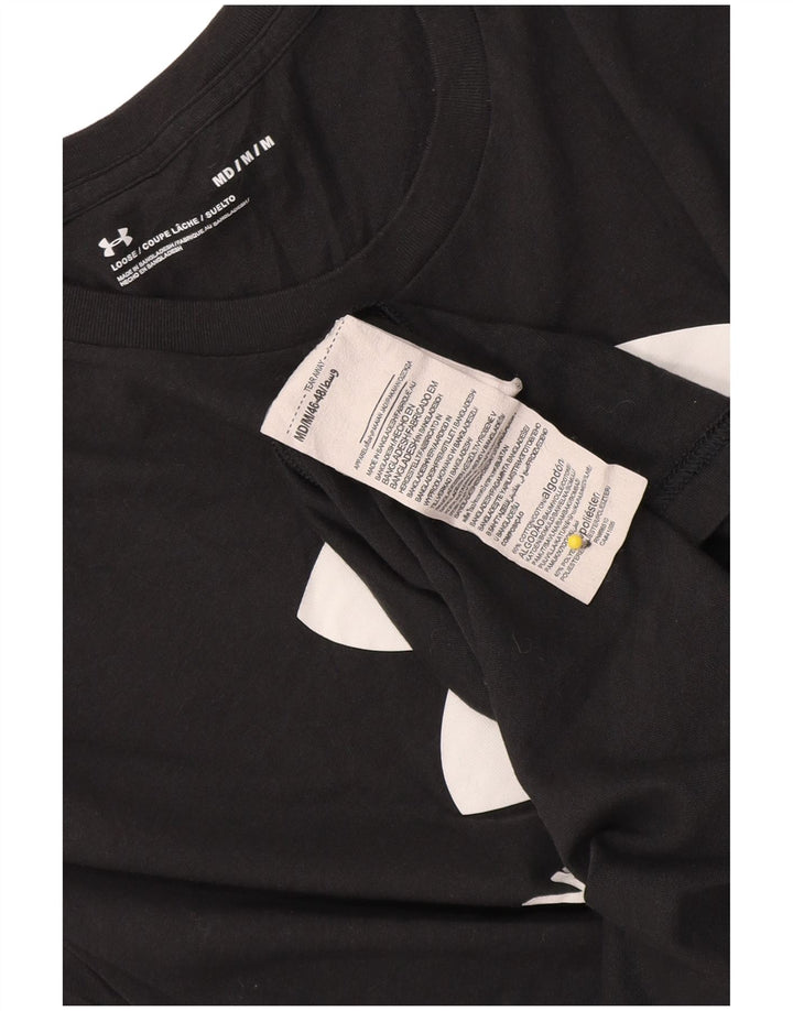 Tricou grafic Under Armour pentru bărbați Top mediu din bumbac negru