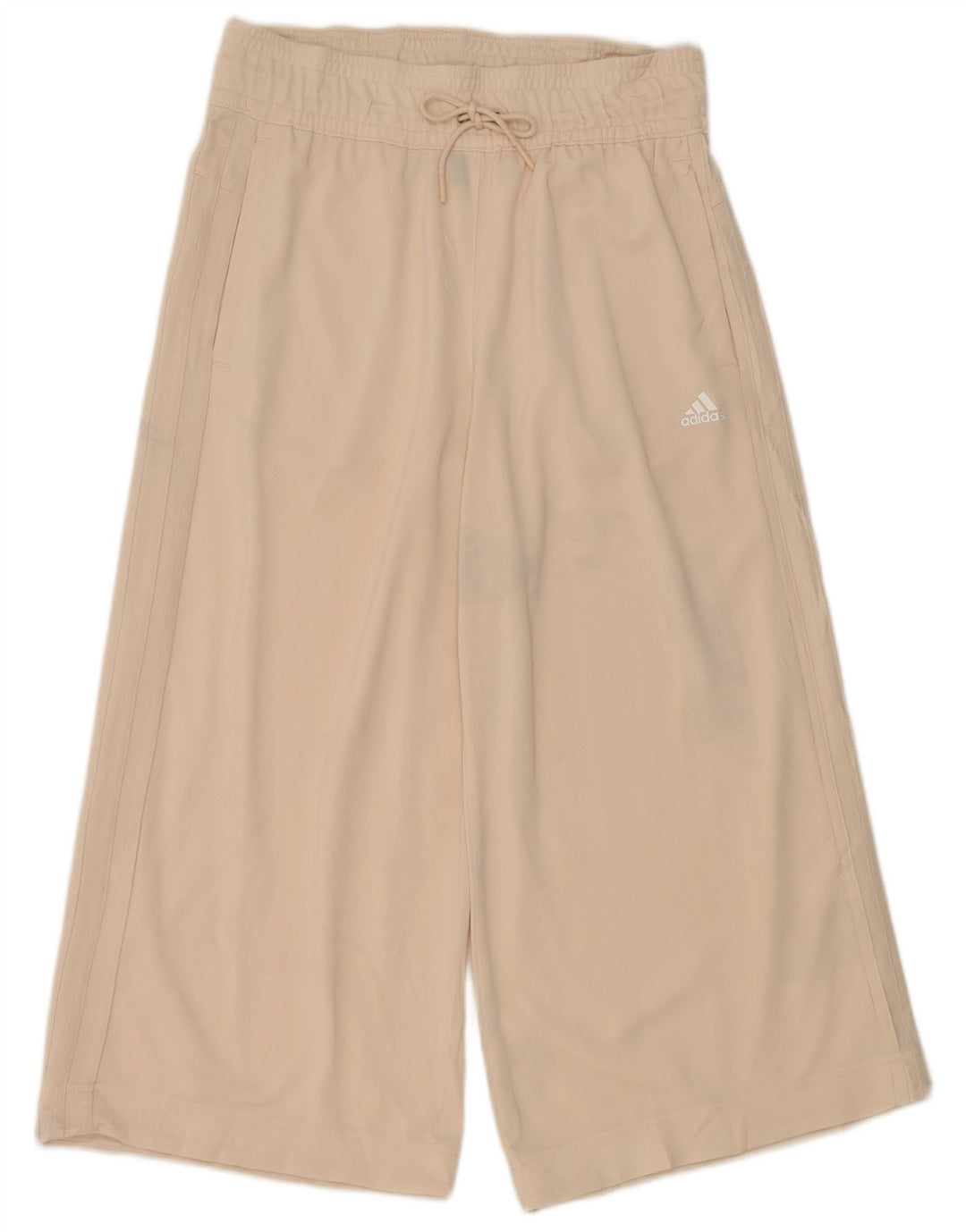 Pantaloni de trening Capri Adidas pentru femei UK 8/10 Poliester Bej Mic