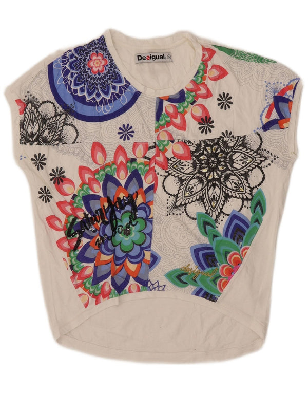 Tricou grafic supradimensionat Desigual pentru femei Top UK 10 Small White