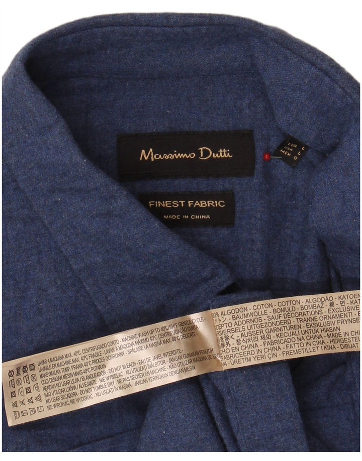 Cămașă Massimo Dutti pentru bărbați, mare, bleumarin, bumbac