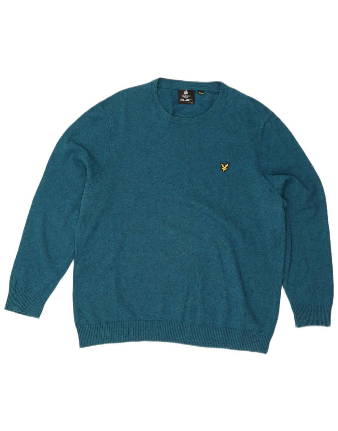 Pulover Lyle & Scott pentru bărbați, cu gât crew, bumbac albastru 2XL