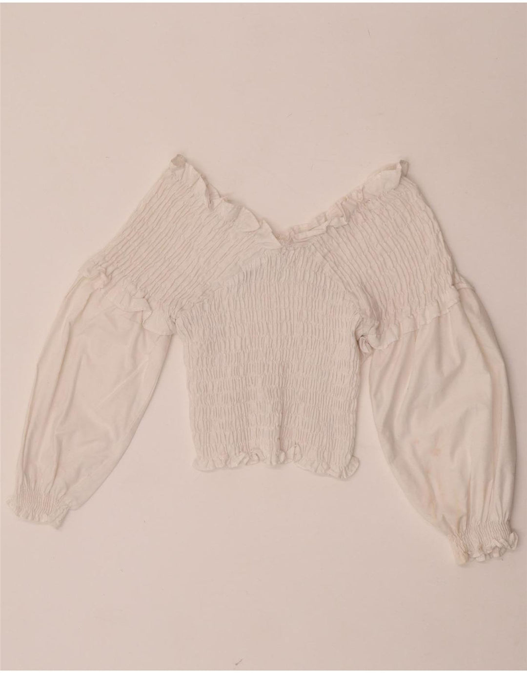 Top pentru femei Zara cu mânecă lungă, cu umăr deschis, UK 12 Medium White