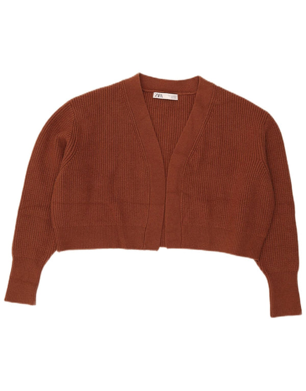 Pulover cardigan deschis supradimensionat pentru femei Zara UK 14 maro mediu