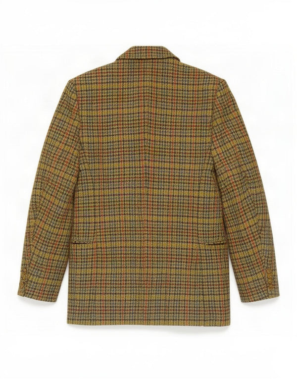 Jachetă vintage pentru femei cu 3 nasturi, UK 10, verde, picior de găină clasică