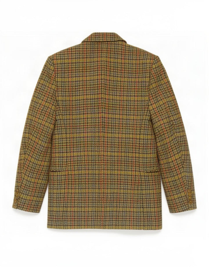 Jachetă vintage pentru femei cu 3 nasturi, UK 10, verde, picior de găină clasică