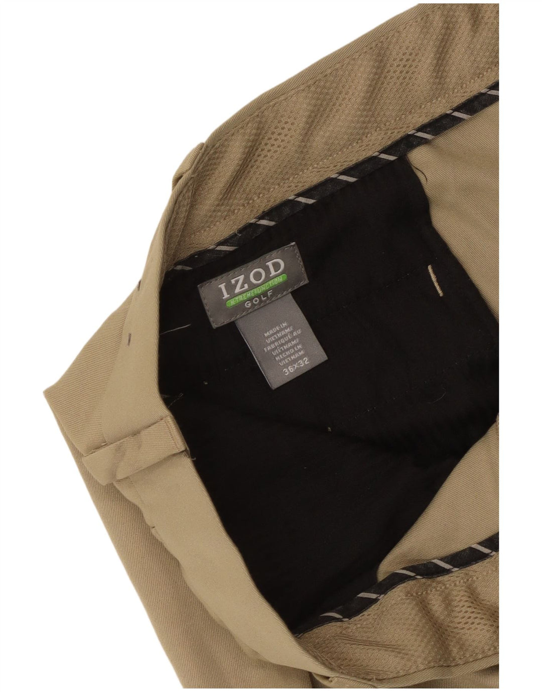 Pantaloni de costum de golf drept bărbați Izod W36 L32 poliester bej