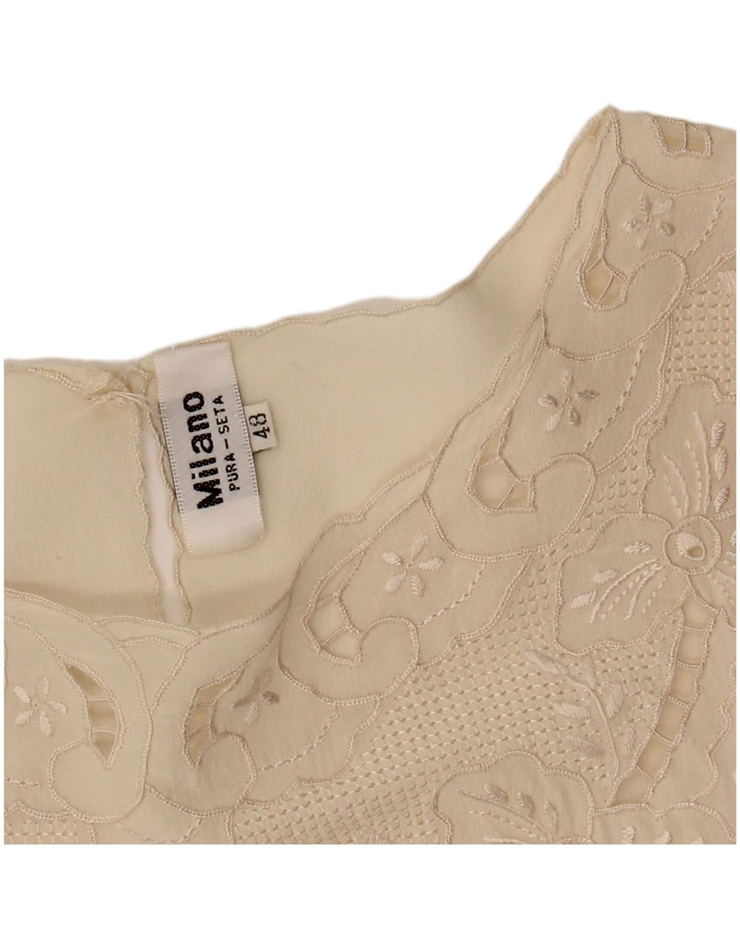 Bluză Vintage Femei Top IT 48 XL Mătase alb