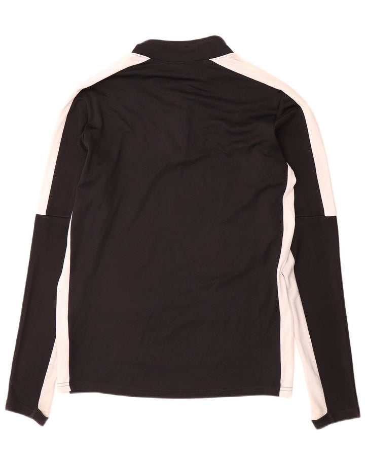 Top cu mânecă lungă pentru bărbați Dri Fit, cu fermoar, negru, color block
