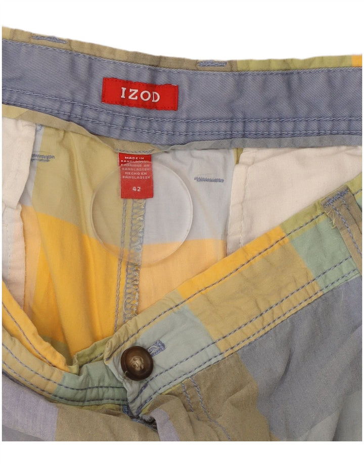 Pantaloni scurți chino pentru bărbați Izod W42 2XL, bumbac cu carouri multicolore