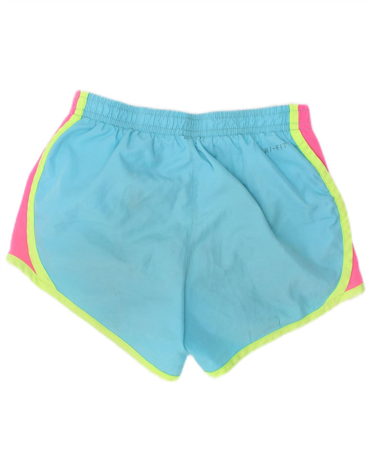 Pantaloni scurți sport Nike pentru fete 5-6 ani, albastru mediu, poliester color bloc