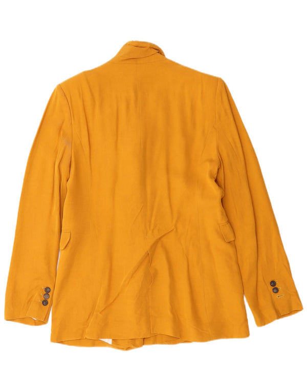 Jachetă Blazer pentru femei Zara, cu două piepturi, UK 14, viscoză galbenă medie