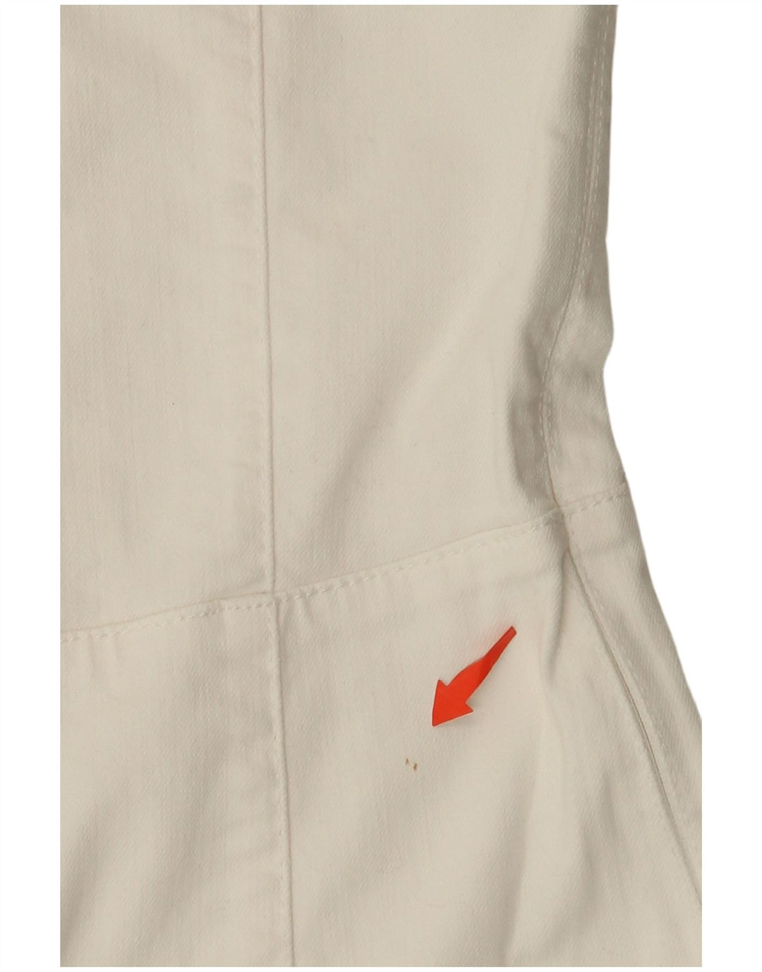 Combi denim fără bretele pentru femei GUESS UK 6 XS Alb