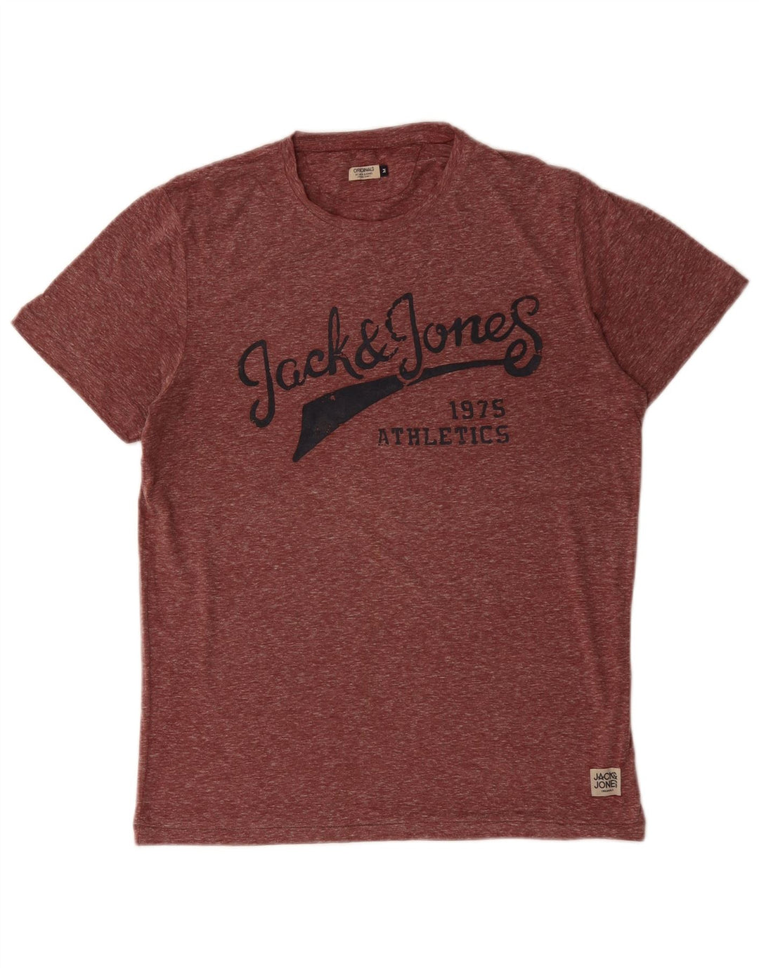 JACK & JONES Tricou cu grafică pentru bărbați Top Mediu Burgundy Poliester cu pături