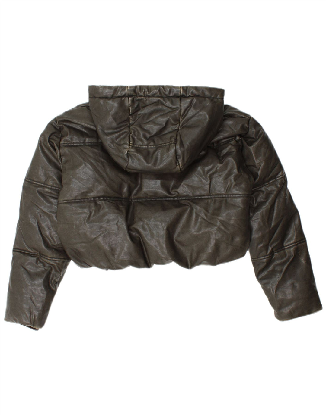 Jachetă căptușită cu glugă supradimensionată pentru femei ZARA UK 10 Small Khaki