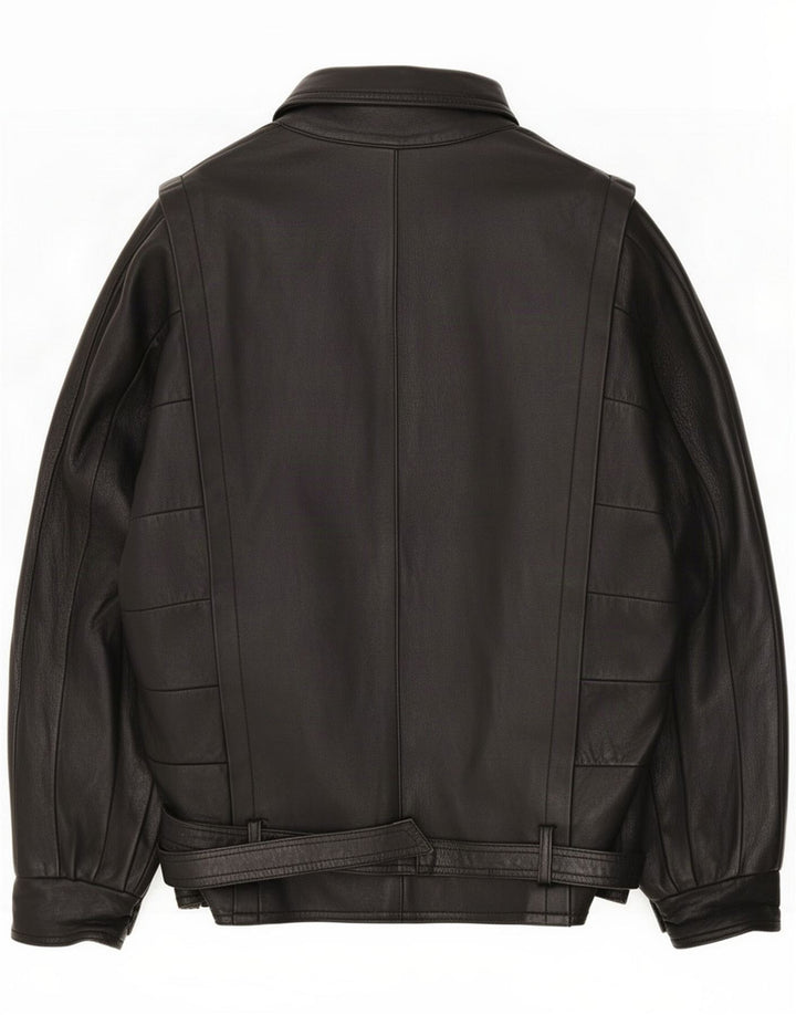 Jachetă de piele vintage pentru bărbați UK 40 Large Black