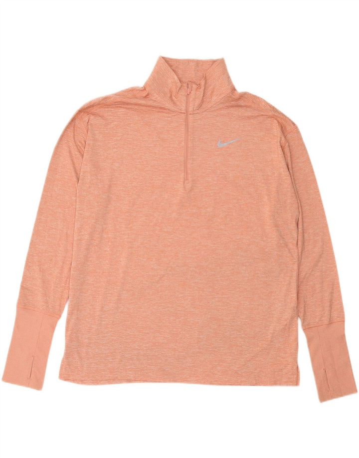 Top de trening NIKE Dri Fit Pullover pentru femei UK 16 Large Pink Flecked