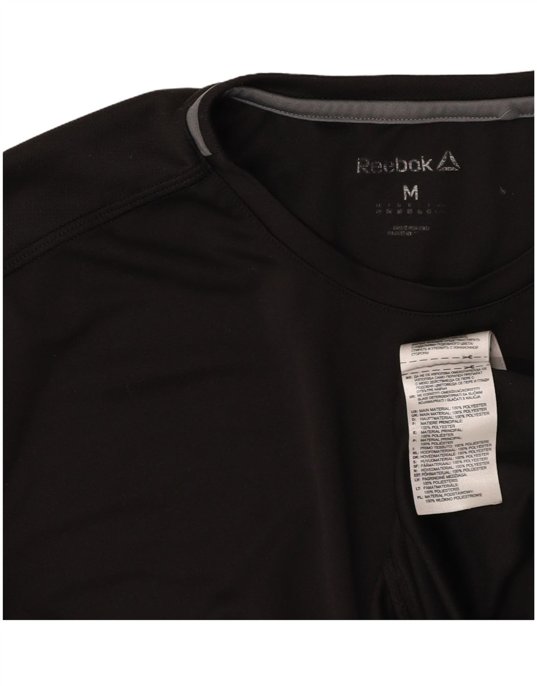 Top tricou REEBOK pentru femei UK 14 Medium Black Colorblock Poliester