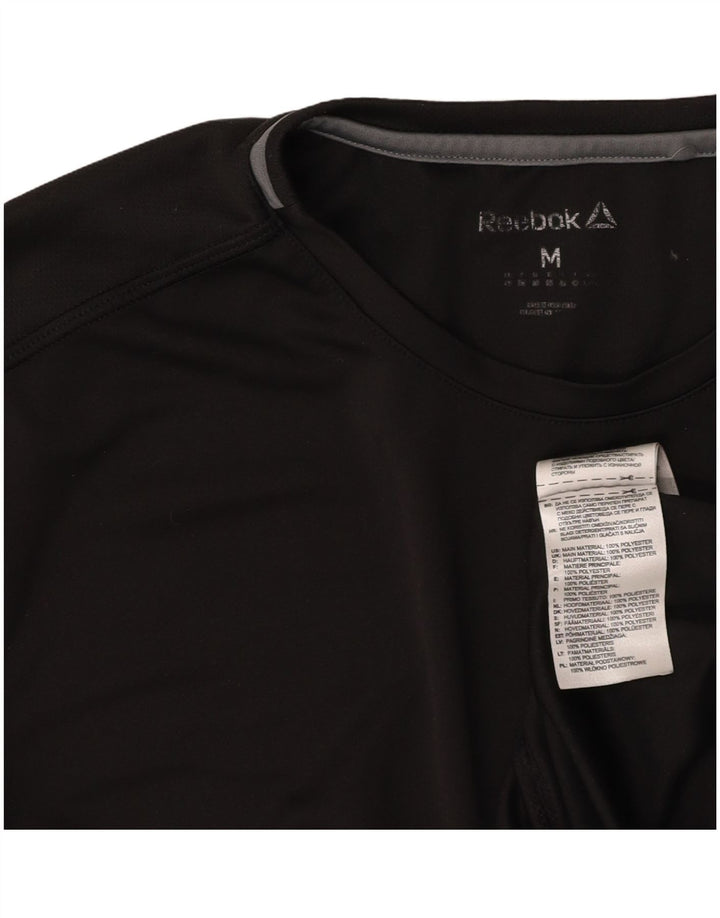 Top tricou REEBOK pentru femei UK 14 Medium Black Colorblock Poliester