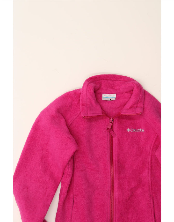 COLUMBIA Girls Fleece Jacket 13-14 Years Medium Pink Polyester Vintage Columbia and Second-Hand Columbia from Messina Hembry 