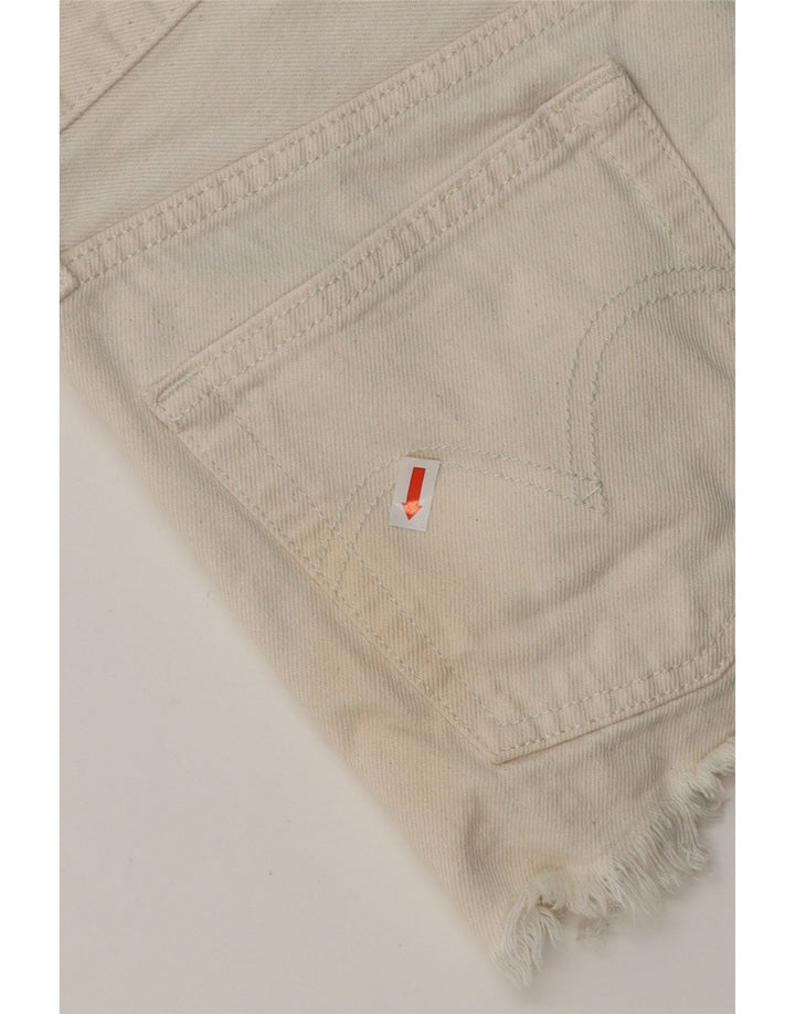Pantaloni scurți Levi's din denim învechit pentru femei W25 XS, bumbac alb