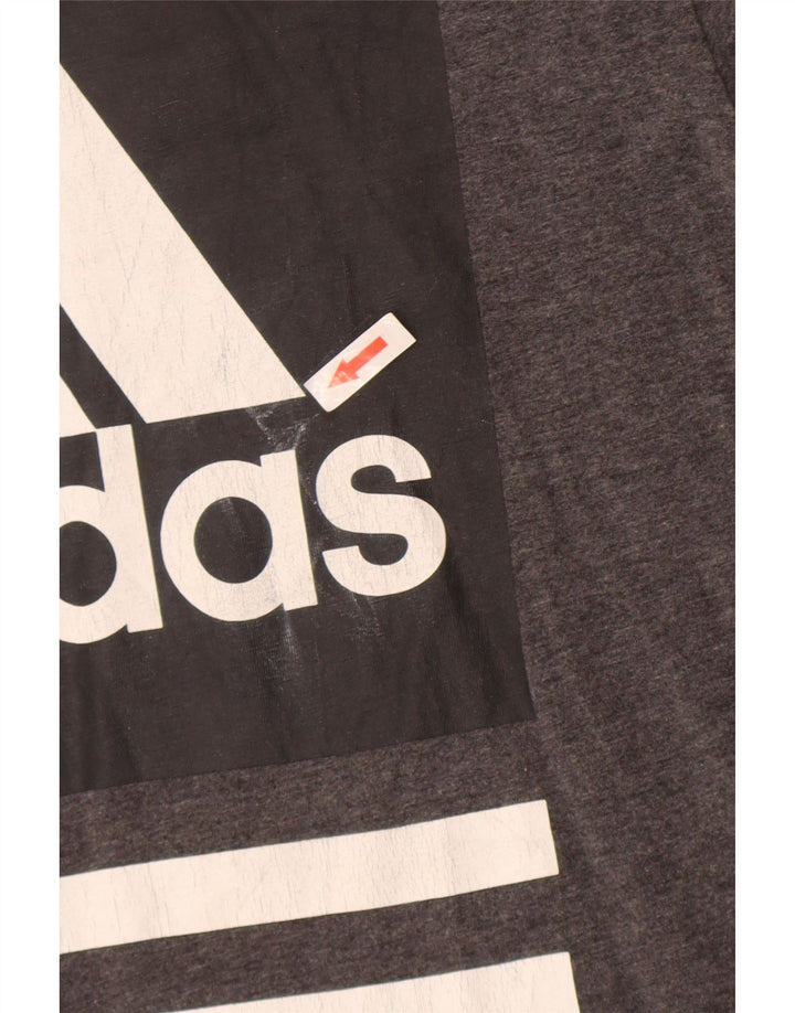 Tricou grafic pentru bărbați Adidas Top Mediu Gri, bumbac cu pete