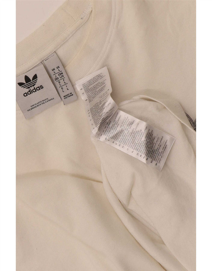 Tricou pentru bărbați Adidas Top mare, alb, bumbac