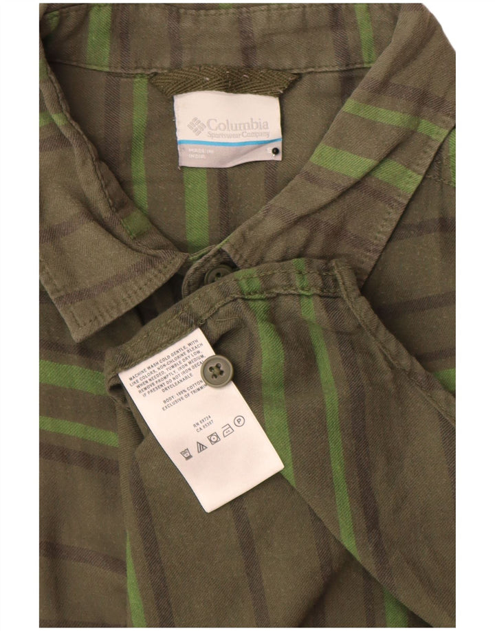 Cămașă Columbia pentru bărbați din flanel, bumbac cu dungi mici kaki