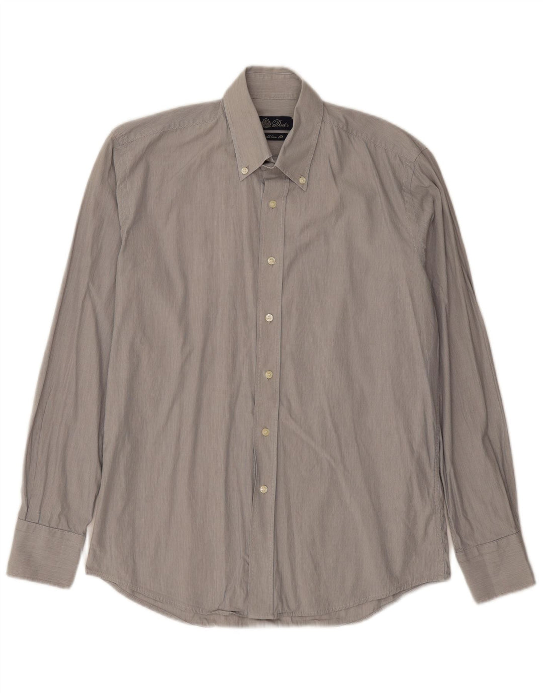 DACK'S Mens Slim Fit Shirt Medium Grey Pinstripe