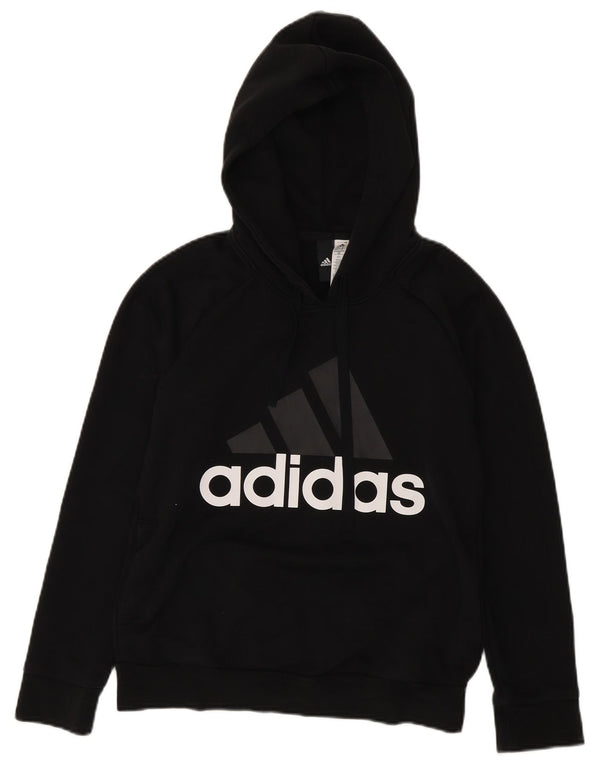 Pulover Adidas pentru femei Graphic Hoodie UK 12/14 Medium Black Bumbac