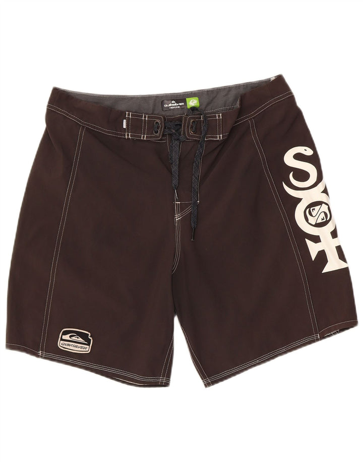 Pantaloni scurți de înot grafic Quiksilver pentru bărbați, poliester mediu negru