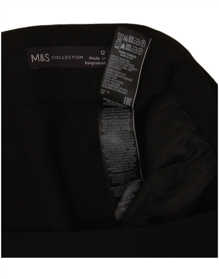 Fustă A-Line pentru femei Marks & Spencer UK 12 Medium W30 Poliester negru