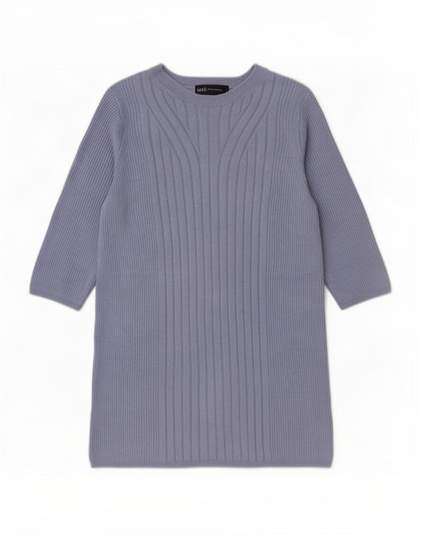 Pulover pentru femei Marks & Spencer cu decolteu triplu UK 12 Medium Blue