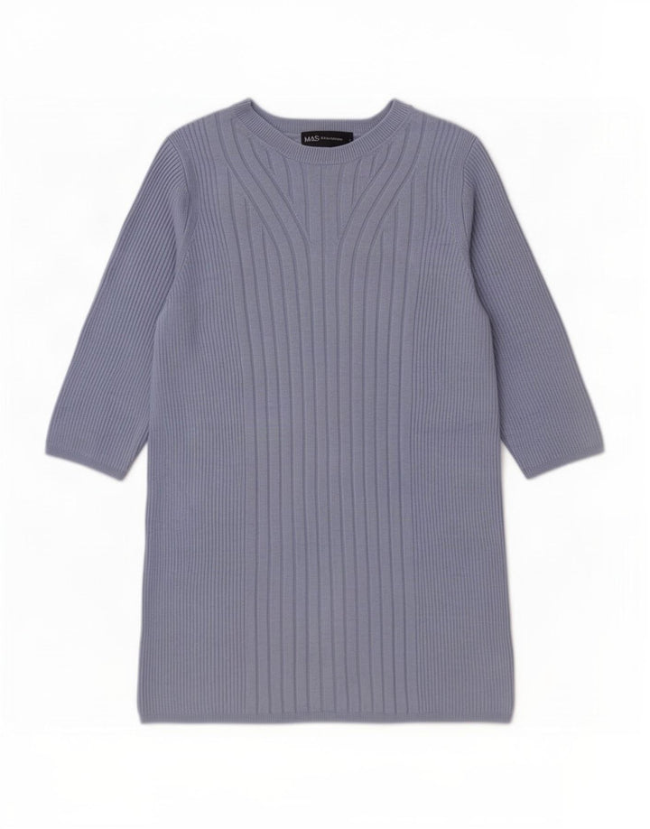 Pulover pentru femei Marks & Spencer cu decolteu triplu UK 12 Medium Blue