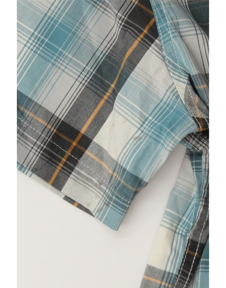 Cămașă cu mânecă scurtă pentru bărbați The North Face, din bumbac cu carouri albastru mediu