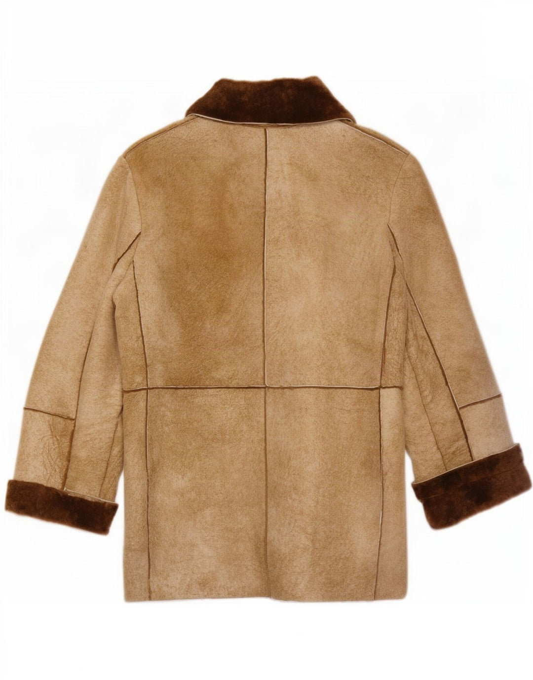 Jachetă vintage pentru femei din shearling UK 14 maro mediu