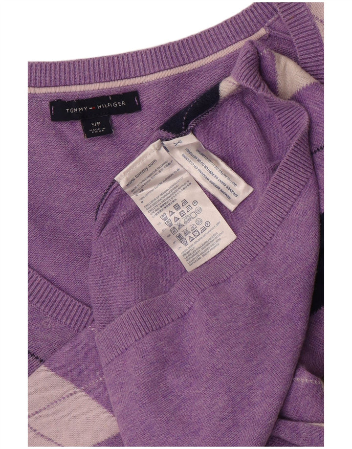 TOMMY HILFIGER Pulover cu decolteu în V pentru femei UK 10 Mic violet