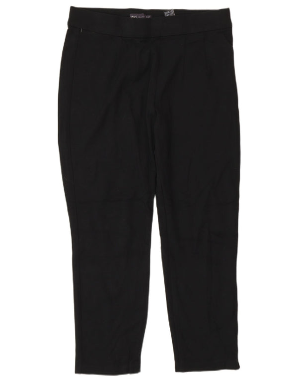 Pantaloni tăiați pentru femei Marks & Spencer UK 12 Medium W28 L23 Negru