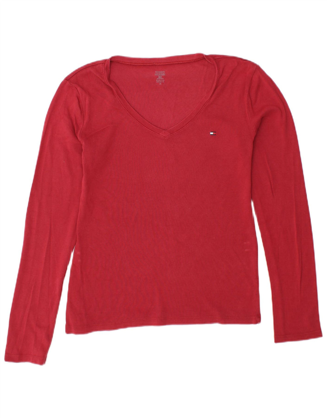 TOMMY HILFIGER Top pentru femei cu mânecă lungă UK 10 Small Red