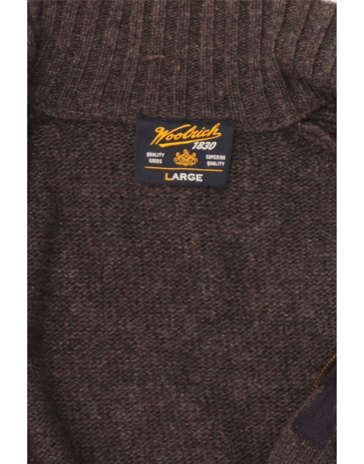 Pulover cardigan grafic pentru bărbați Woolrich, mare, gri