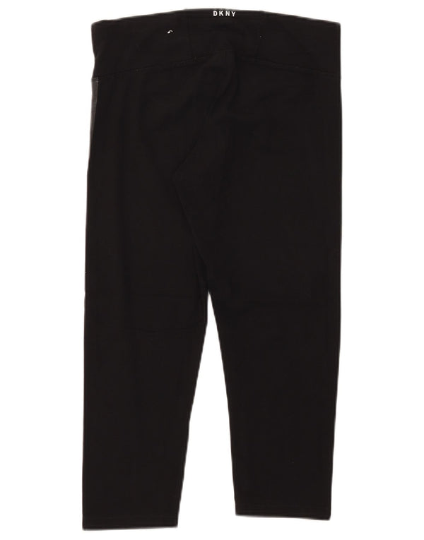Leggings Capri grafic Dkny pentru femei UK 12 mediu negru, bumbac color bloc