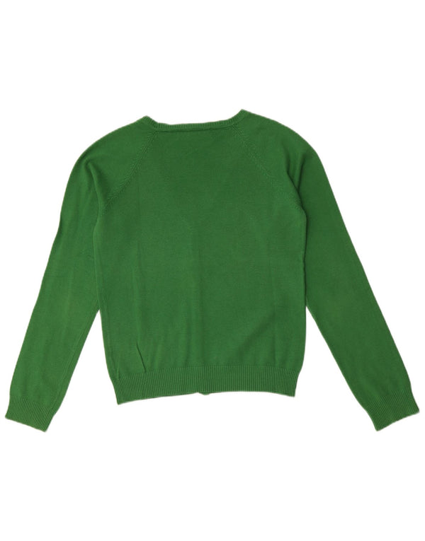 Pulover cardigan pentru femei Zara UK 12, bumbac verde mediu