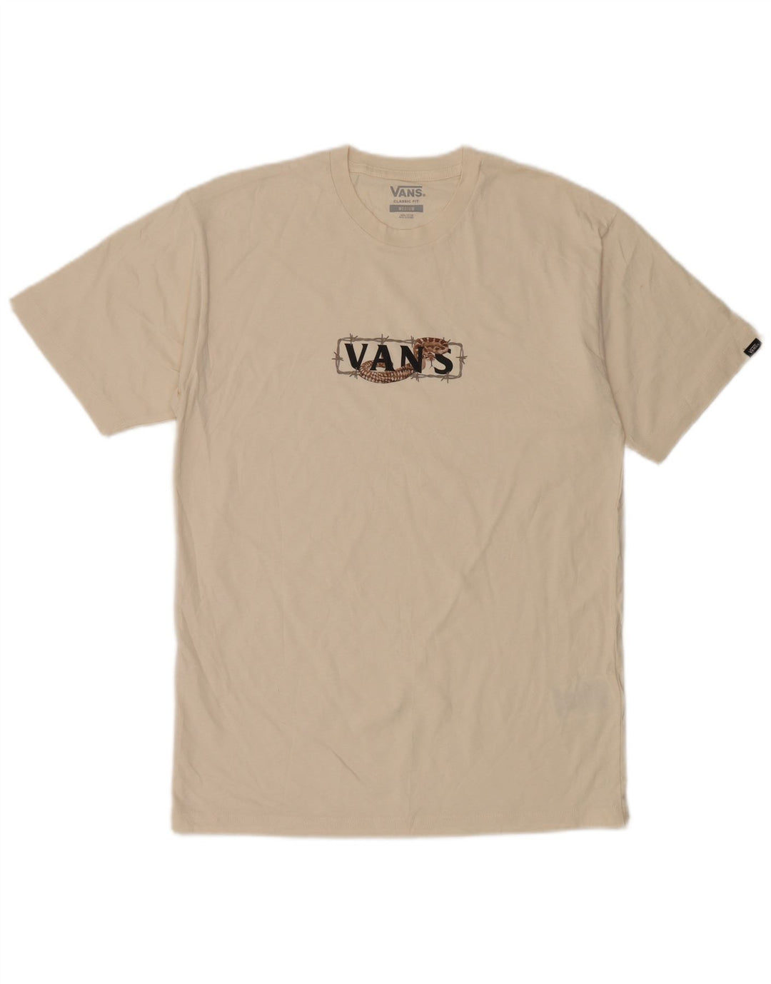 Tricou grafic pentru bărbați Vans Classic Fit Top mediu din bumbac alb