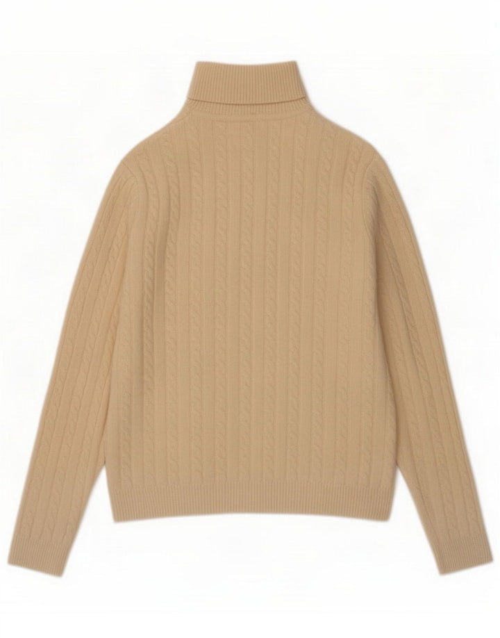 Sun68 Pulover cu gât rulat pentru femei UK 14 Medium Off White Wool